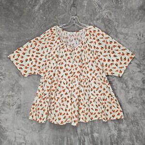 Sweet Salt Women XL Tiered Peasant Top Blouse Viscose Lightweight Babydoll Flowy